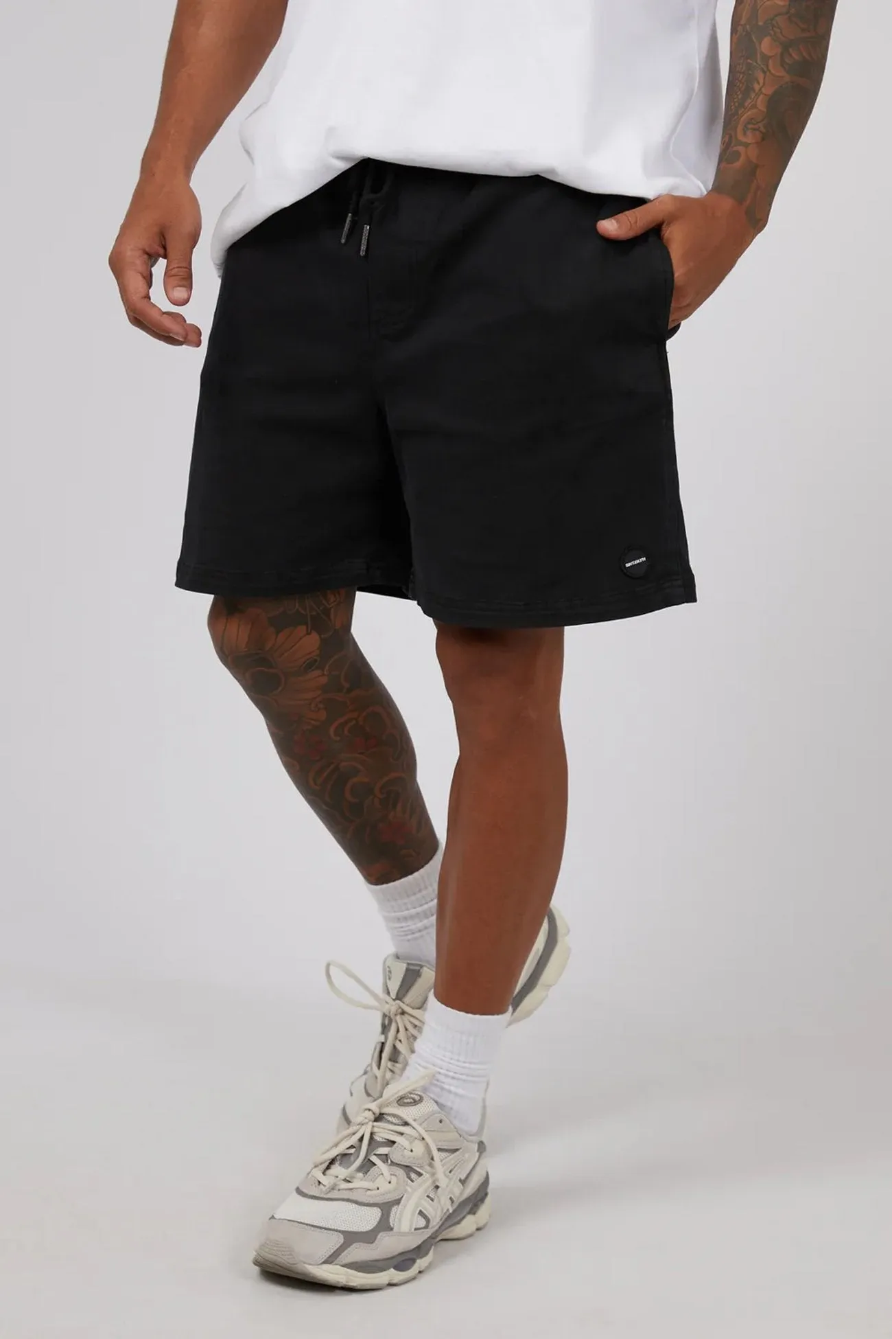 17" Twill Jogger Washed Black Fitted Style Long Use