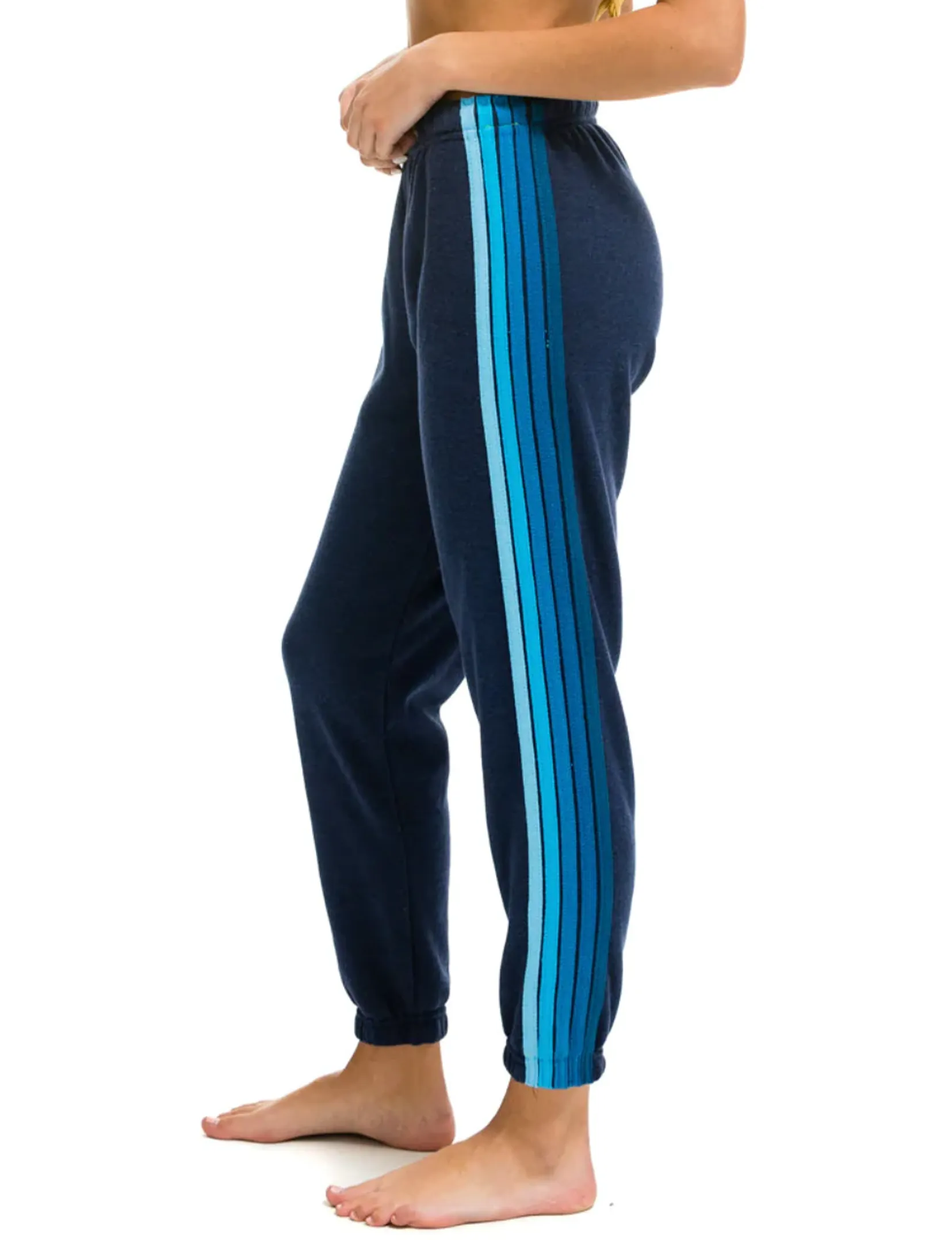 5 Stripe Sweatpants, Navy/Blue Versatile Design