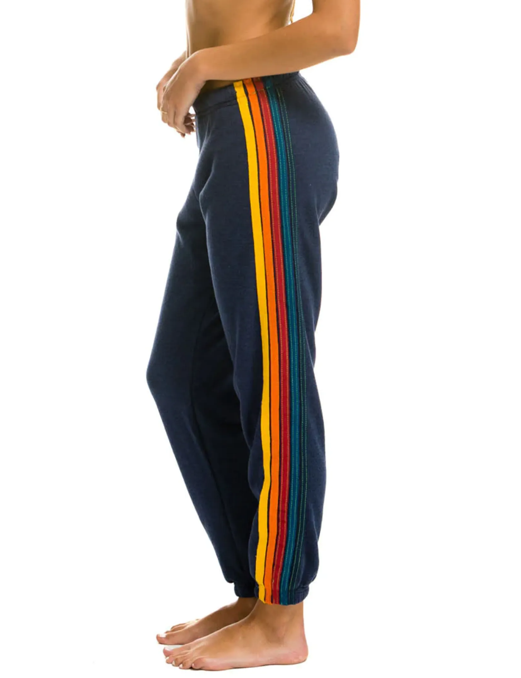 Cozy Essentials 5 Stripe Sweatpants, Navy/Multi