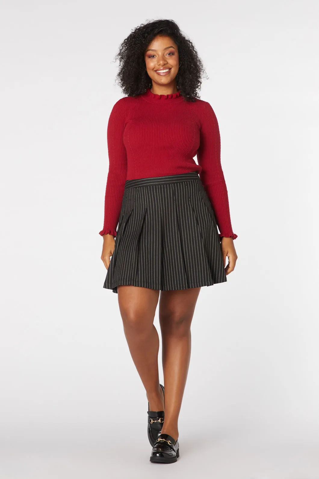 BreathableMeshLining Quick Dry Wear Abigail Pinstripe Skirt