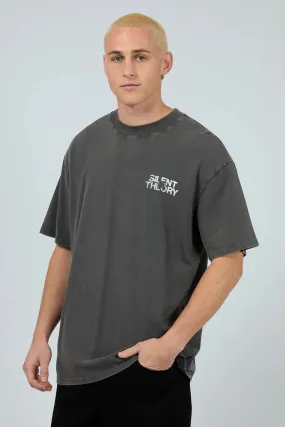 NaturalFiberBlend FlexibleCollar Above The Rest Tee Charcoal