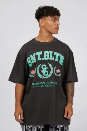 League Tee Coal DoubleStitched Hem Soft Touch