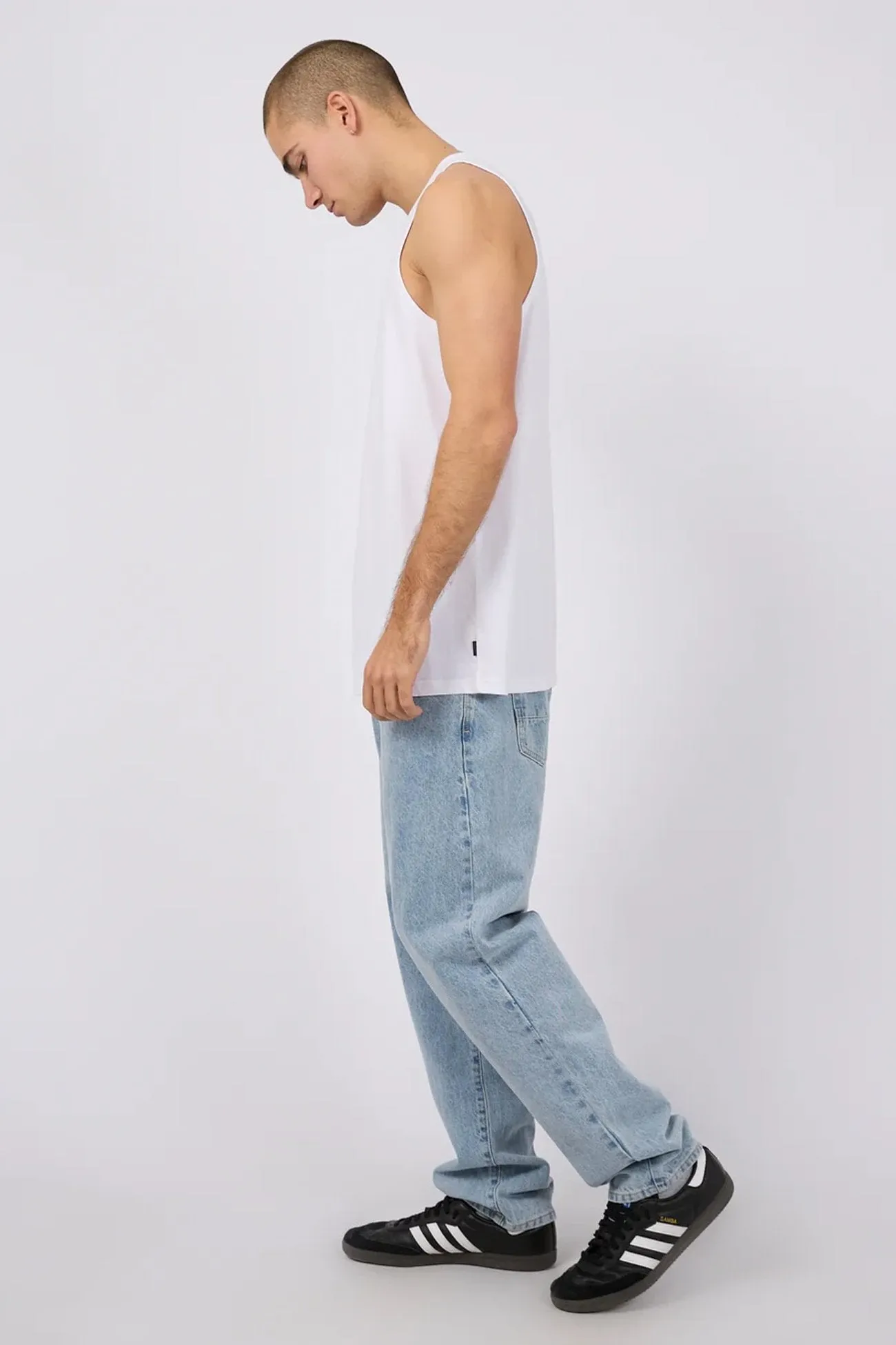 Classic Singlet White Lightweight Friction Resistant Shoulder