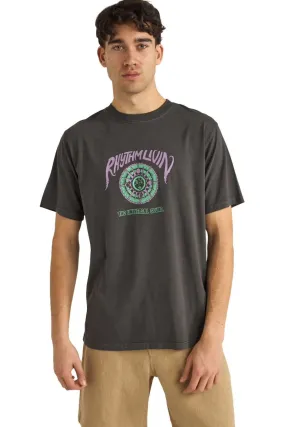 Reversible design Universal Sound Vintage Short Sleeve T-Shirt Vintage Black