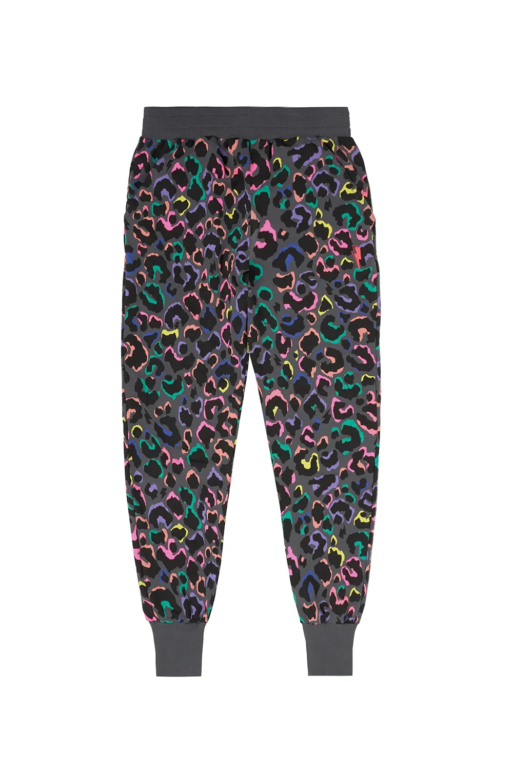 Grey with Rainbow Shadow Leopard and Lightning Bolt Cosy Joggers Loose Design MoistureWickingFabric