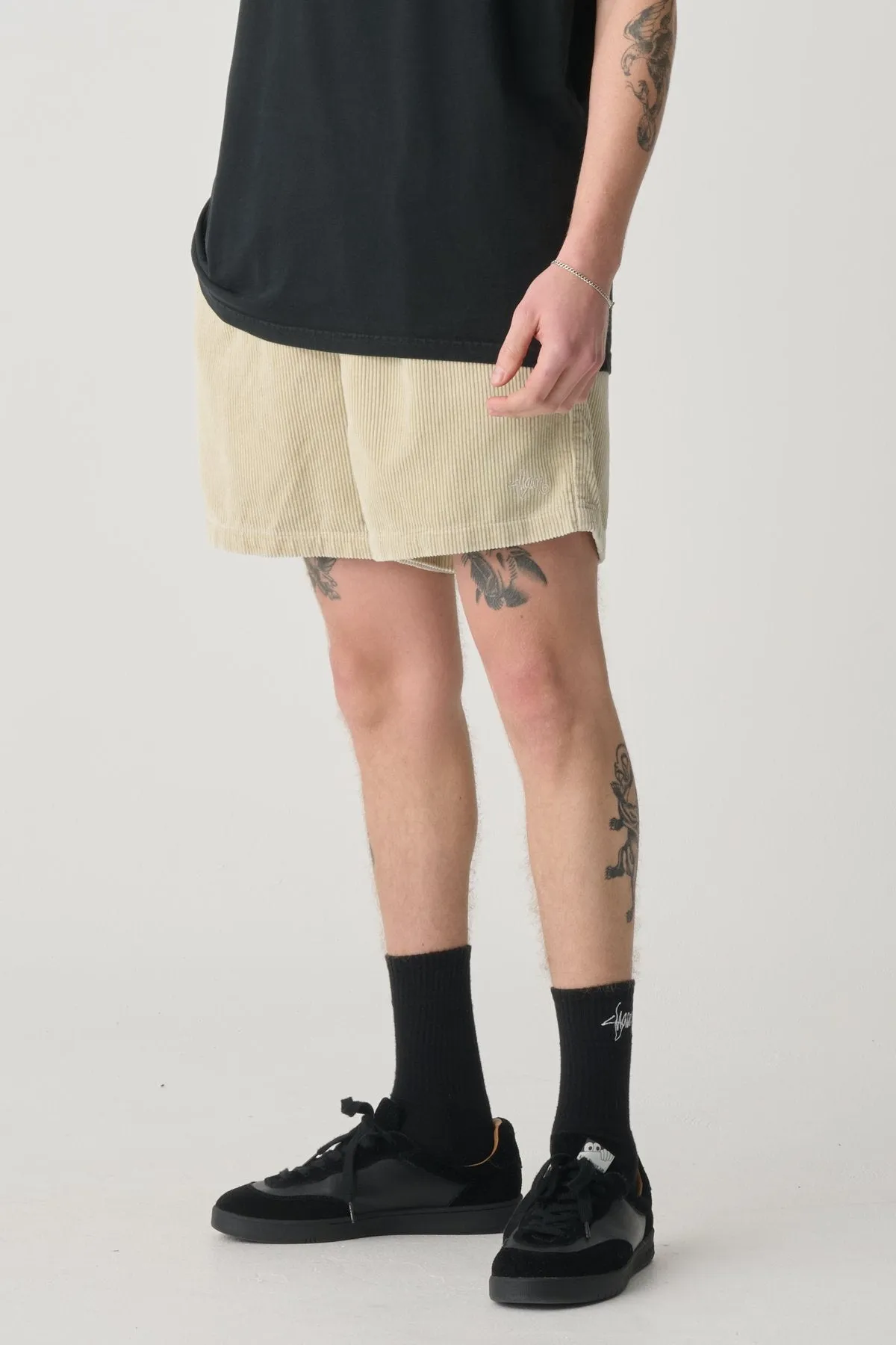 Cord Coast Boxer Washed Sand Move Freely Easy Care Fabric
