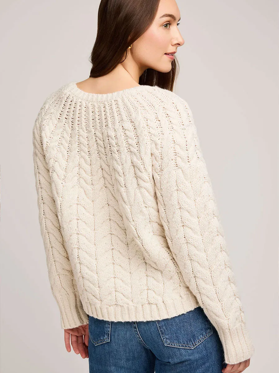Odor Resistant Treatment No Iron Fabric LORENZO SWEATER - CREAM