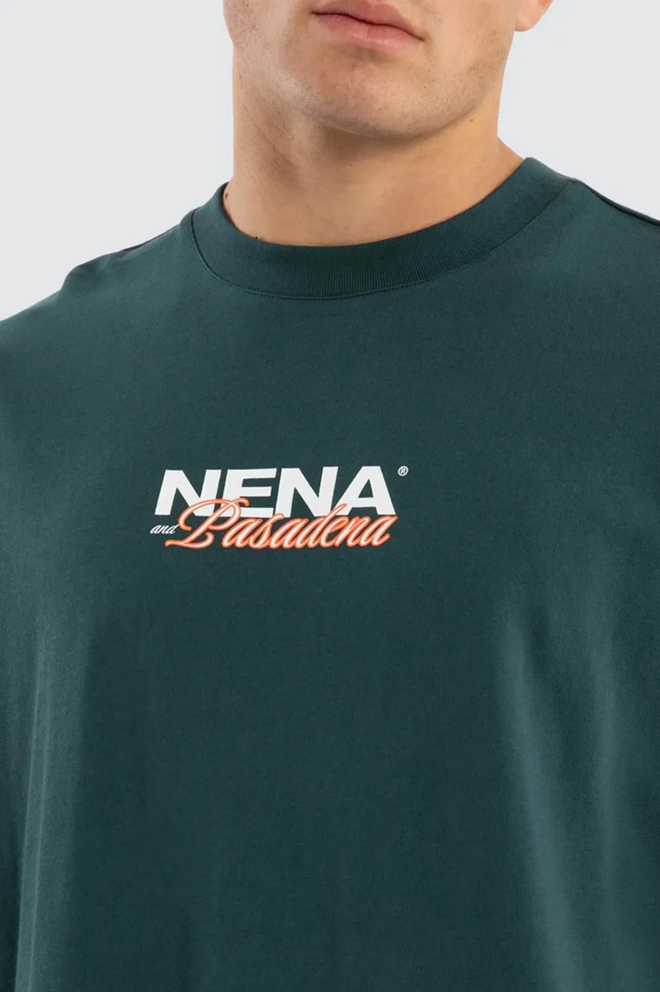 Comfortable Collar Artillery Box Fit Tee Sea Moss