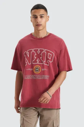 QuickDryConstruction Anti Static Fabric Agnus Relaxed Box Fit Tee Pigment Maroon
