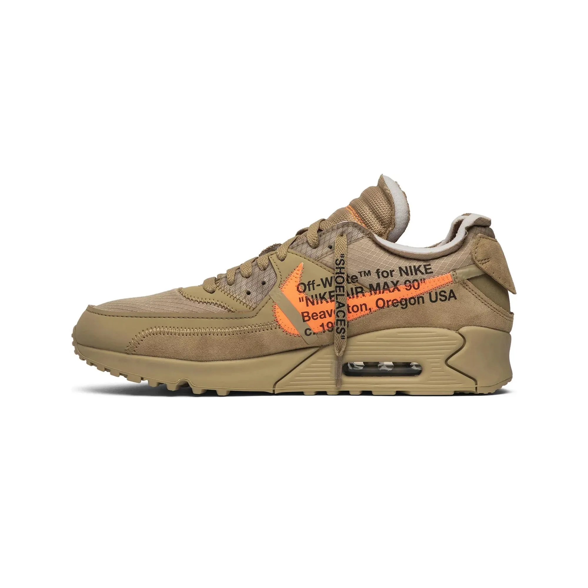 Air Max 90 x Off-White 'Desert Ore' (New) Adaptive Lacing Cushion Comfort
