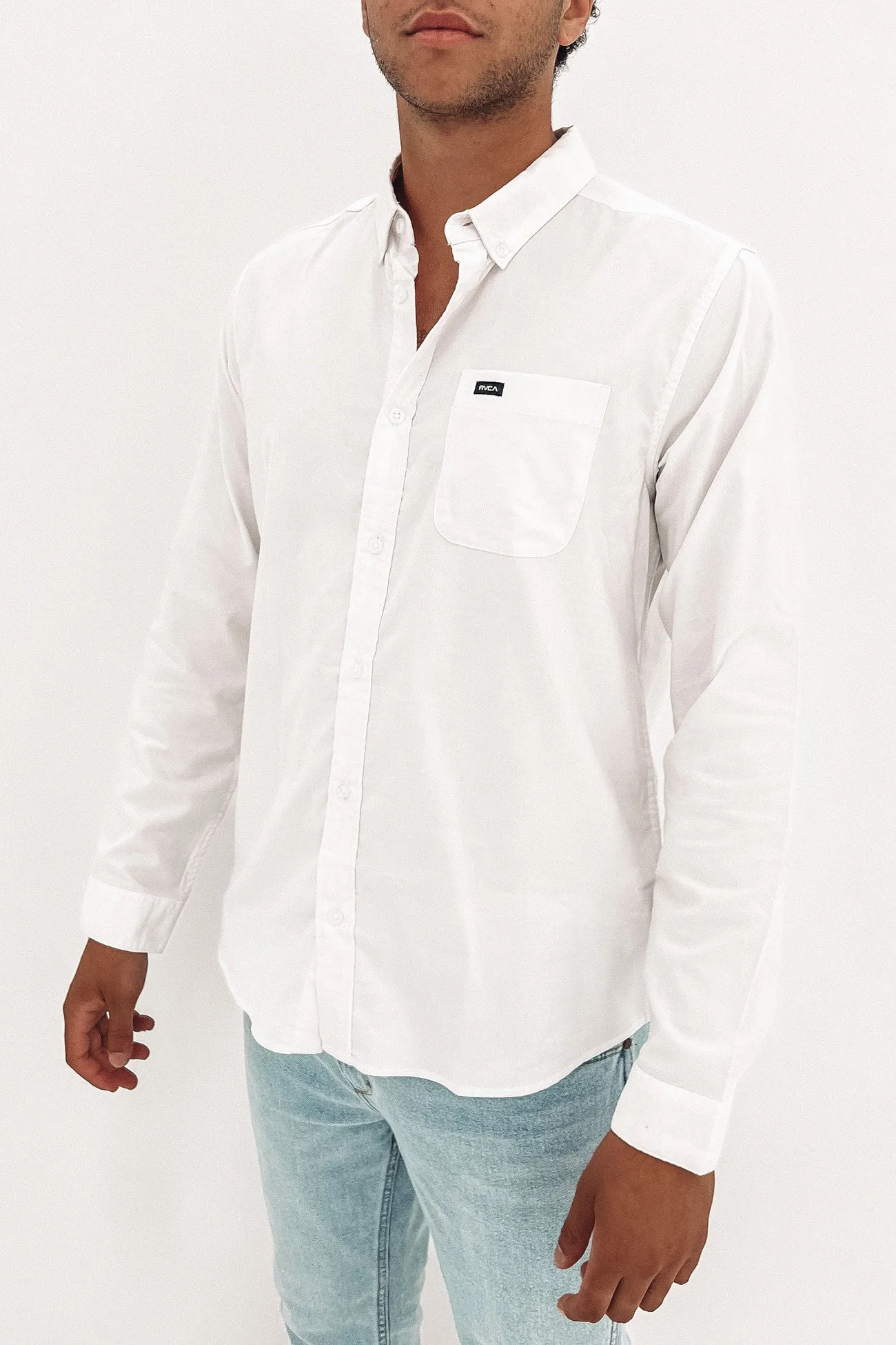 That'll Do Stretch Long Sleeve Shirt White FlexibleWaistband