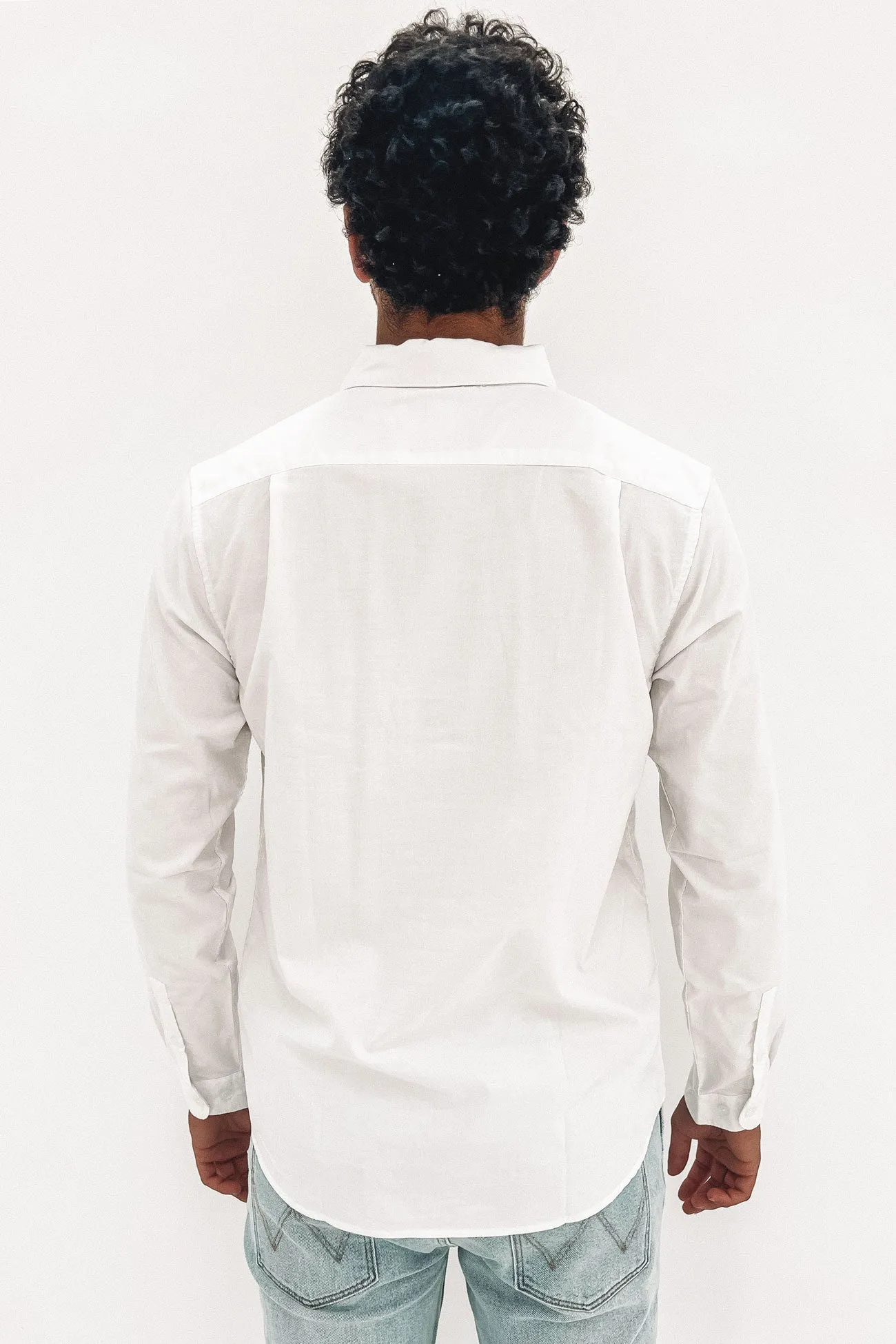 That'll Do Stretch Long Sleeve Shirt White Circular Knit