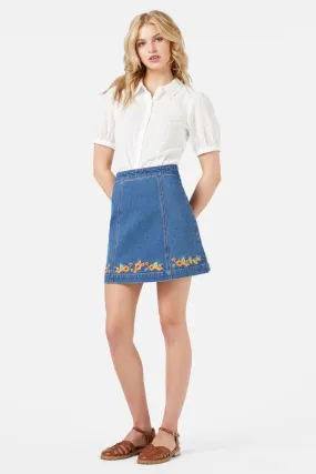 StretchFabric Emb Nasturtium Mini Skirt