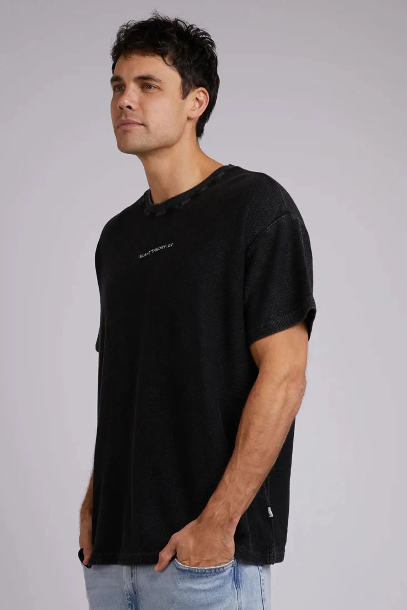 Loose Blouse All Day Logo Tee Washed Black