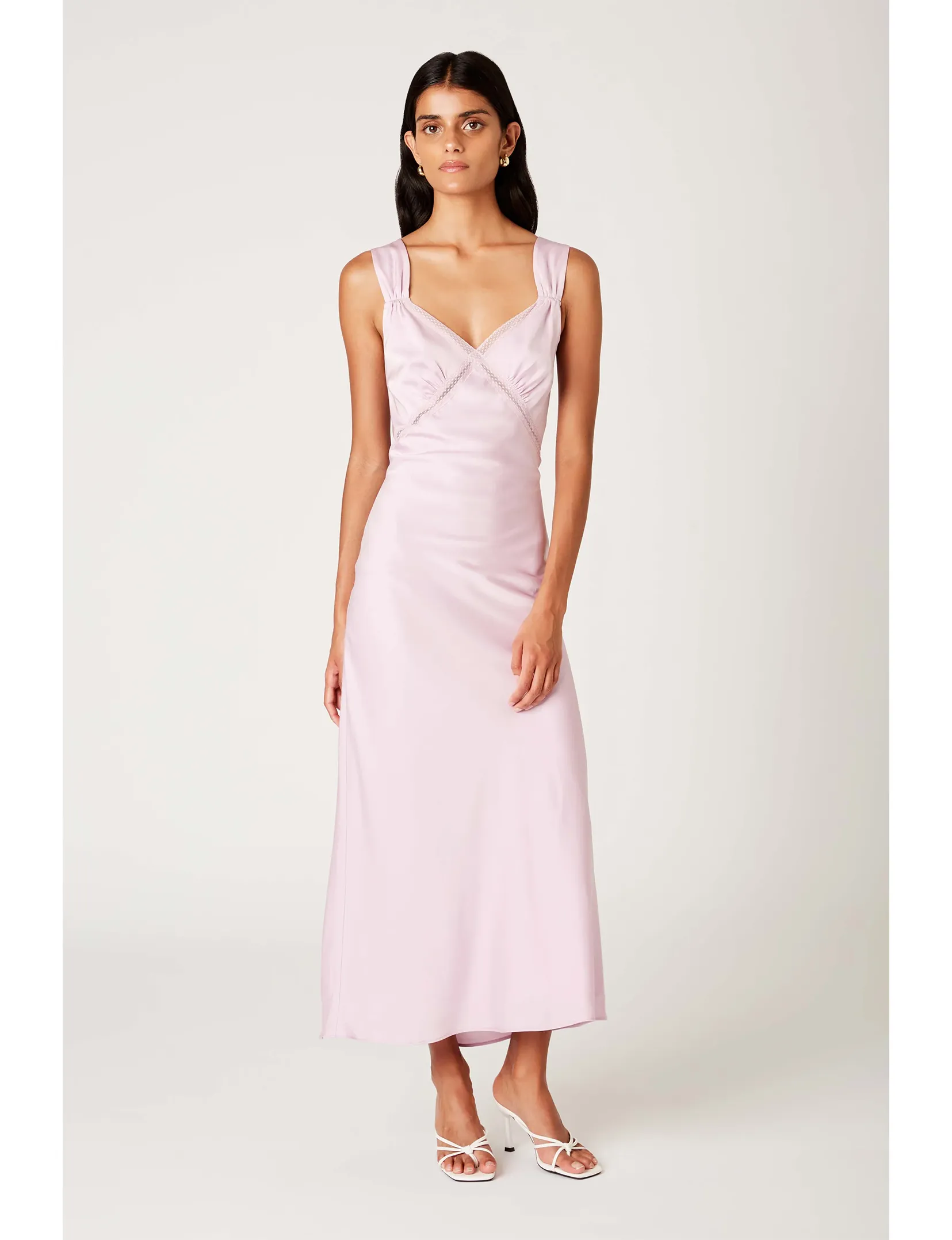 Bow Glow Vibrant Waist Rosario Dress, Ice Pink
