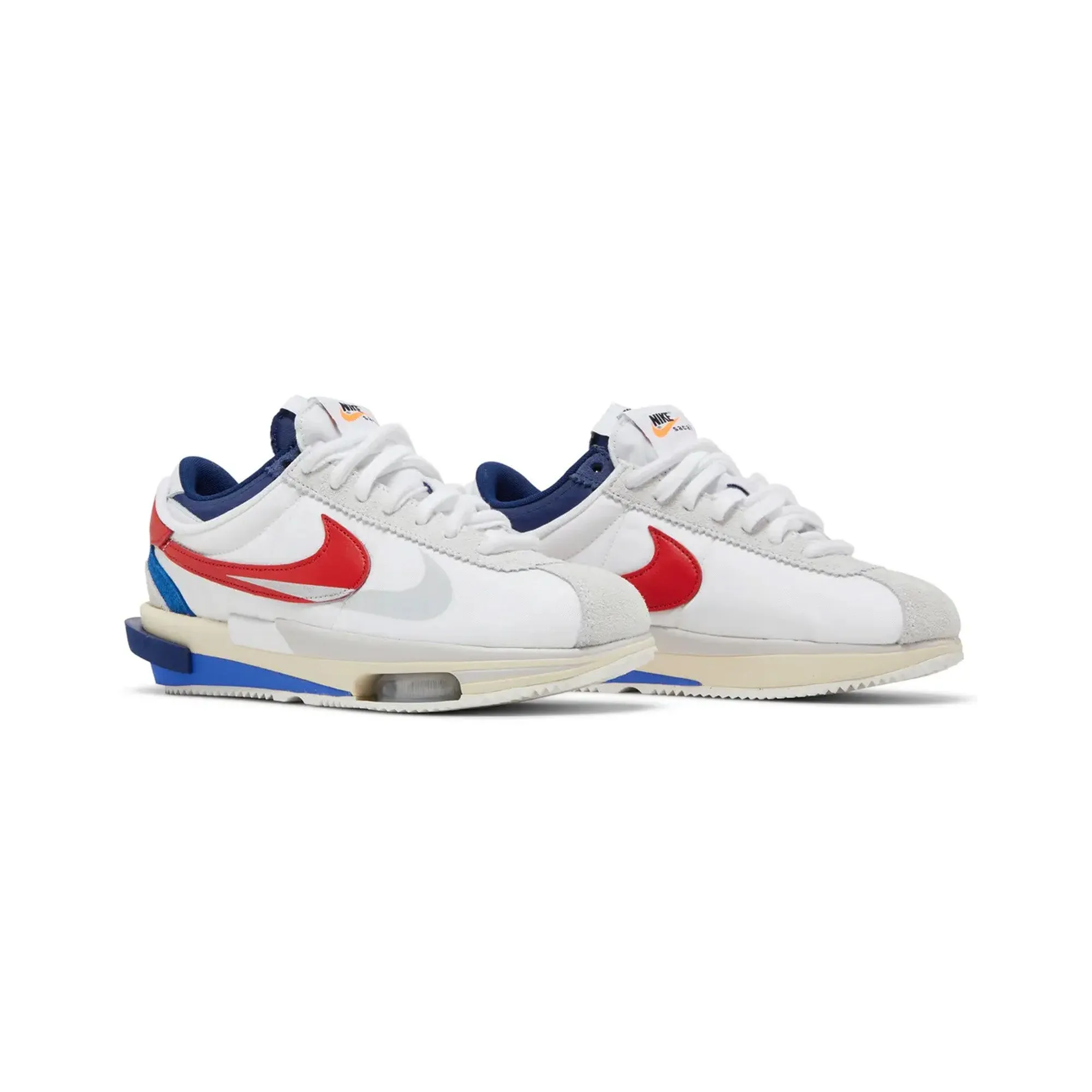 Nike Zoom Cortez SP x Sacai 'White University Red Blue' (2022) Stitchless Bonding