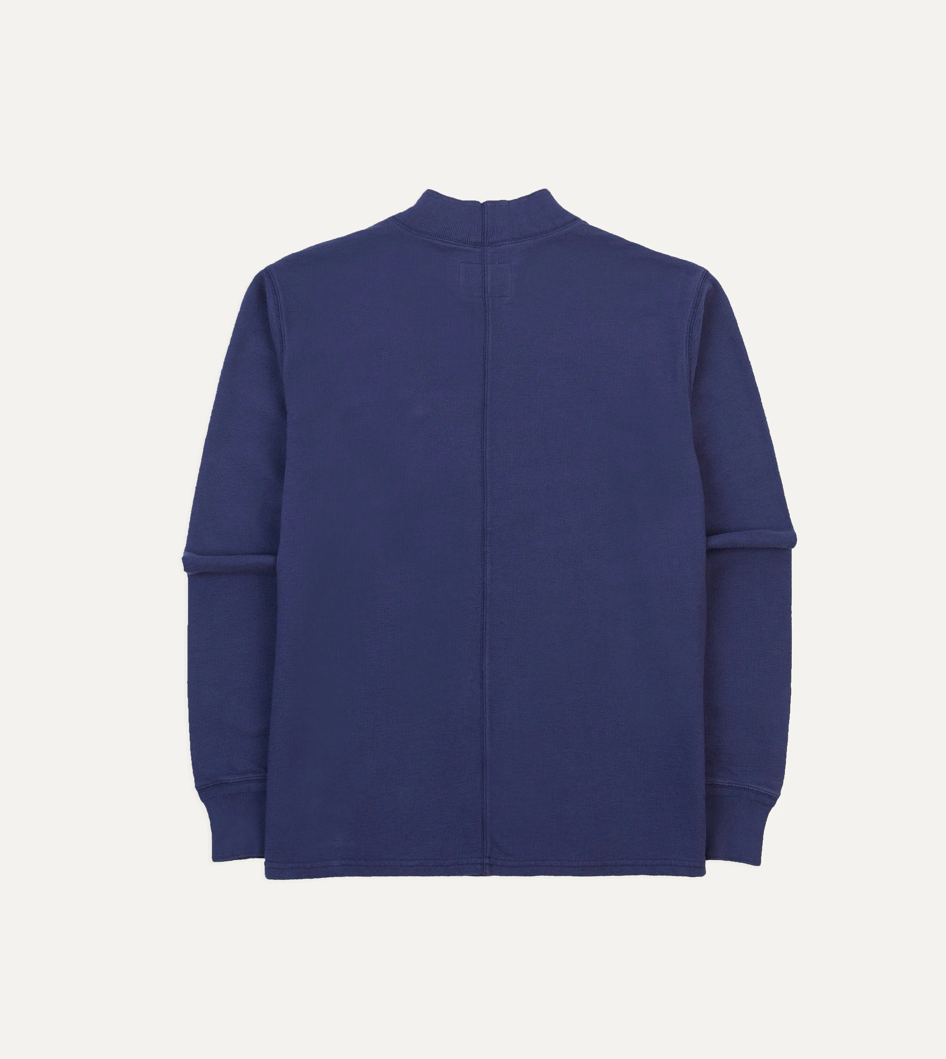 Navy Cotton Long-Sleeve Mock Neck Hiking T-Shirt Stretch performance layerable