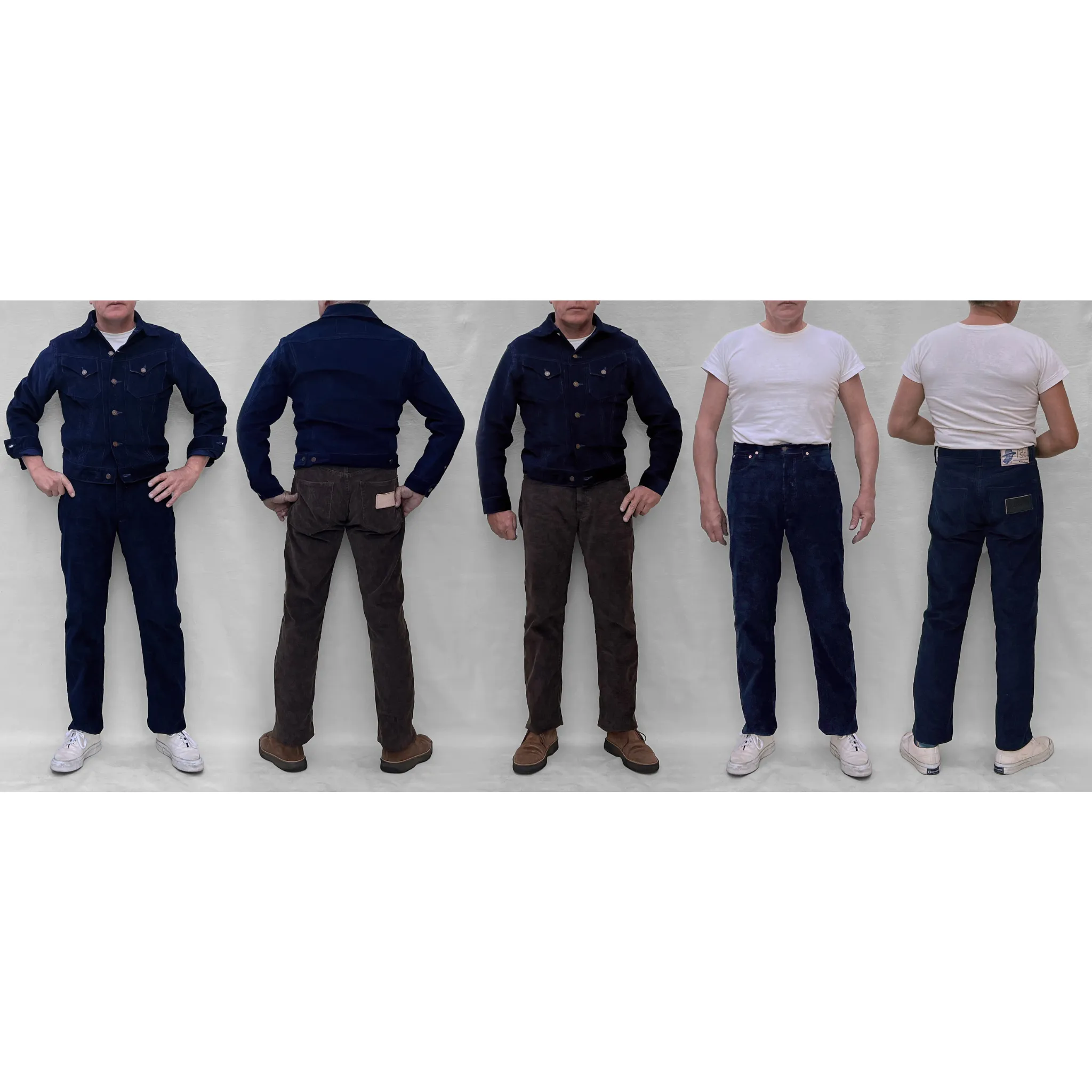 Californian Lot674 - Indigo Corduroy (Slim Leg) UVProtectionCoating Flattering Cut