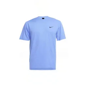 Customizable Nike Dri-Fit UV Hyverse Short-Sleeve Fitness Top 'University Blue/Black'