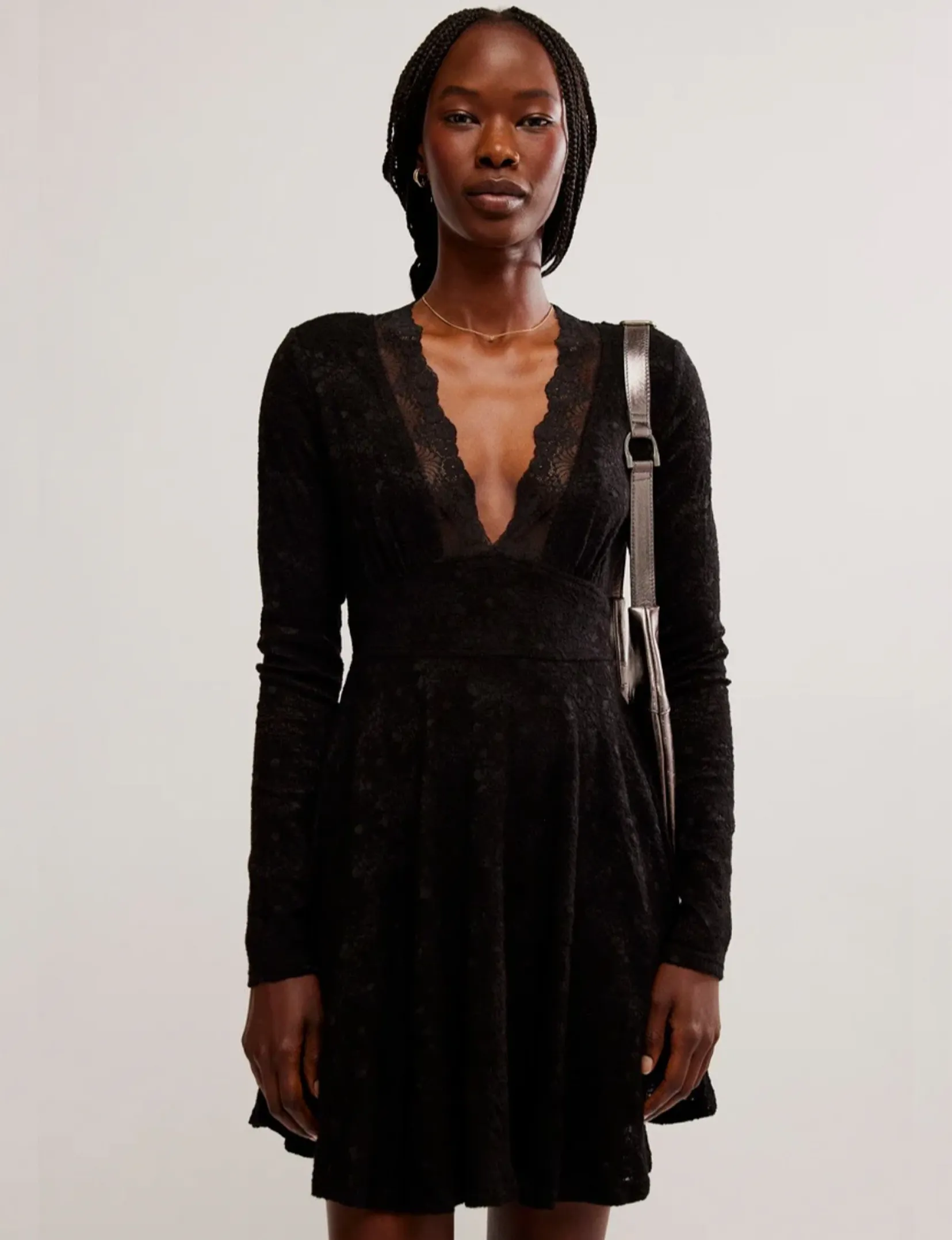All Yours Mini Dress, Black Open-back Photo Glow
