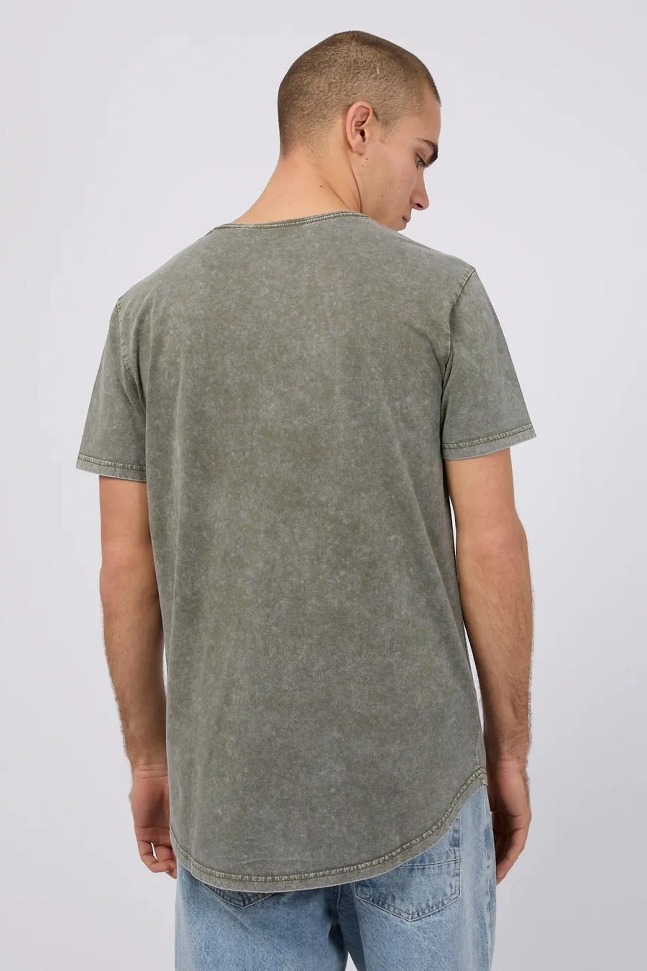 Classic Crewneck Design Glow In The Dark Accent Trim Tail Tee Khaki