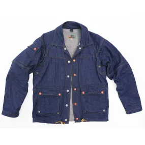 Wind Blocking Fabric Cotton Twill Gabier Jacket - Nep Denim - Warehouse