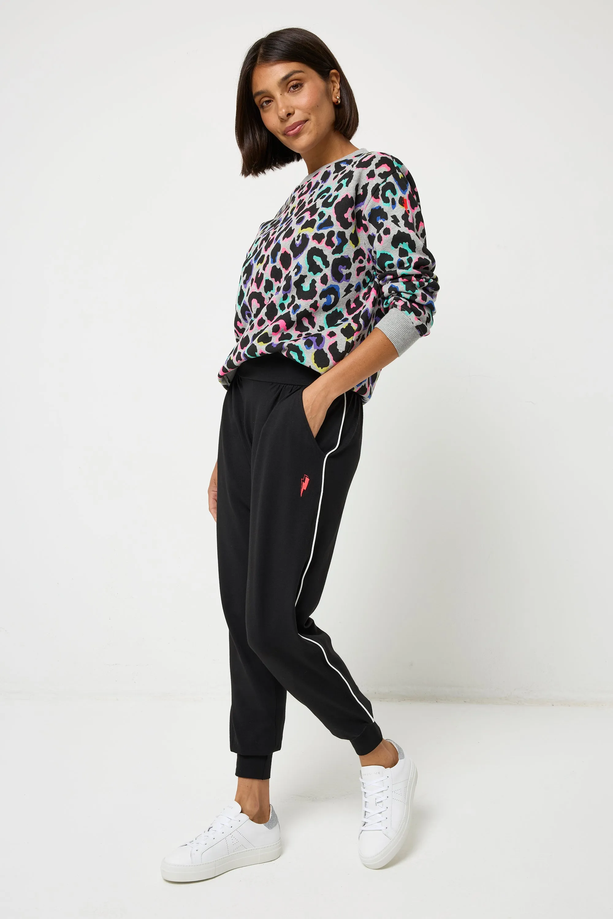 Stretch Panel Black Slouch Jogger