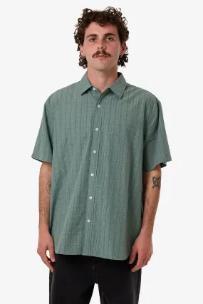 UV protection coating Anti Pilling Technology Ambient Connections Short Sleeve Shirt Chinois Green