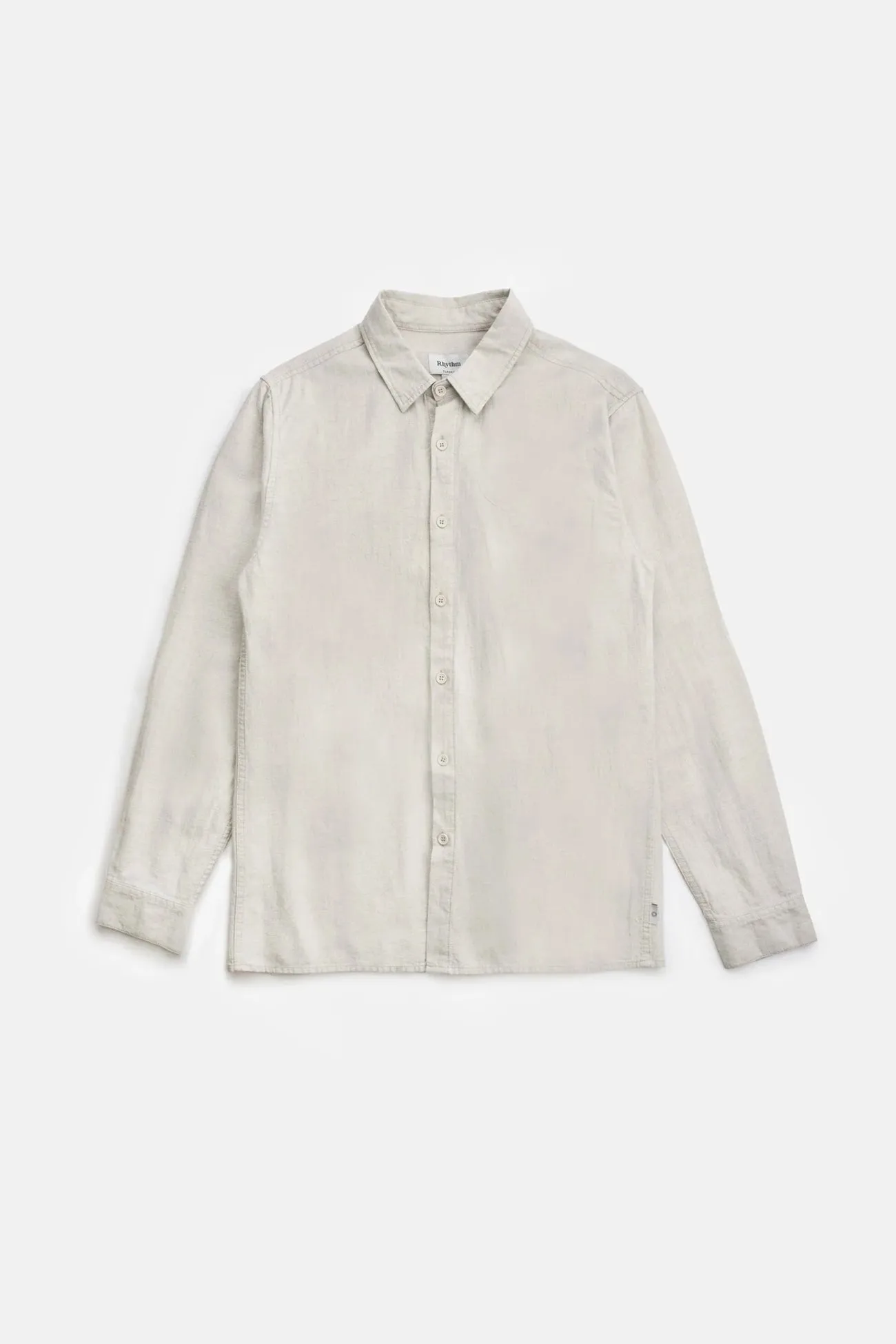 Double Stitched Seams RaglanSleeve Classic Linen Long Sleeve Shirt Sand