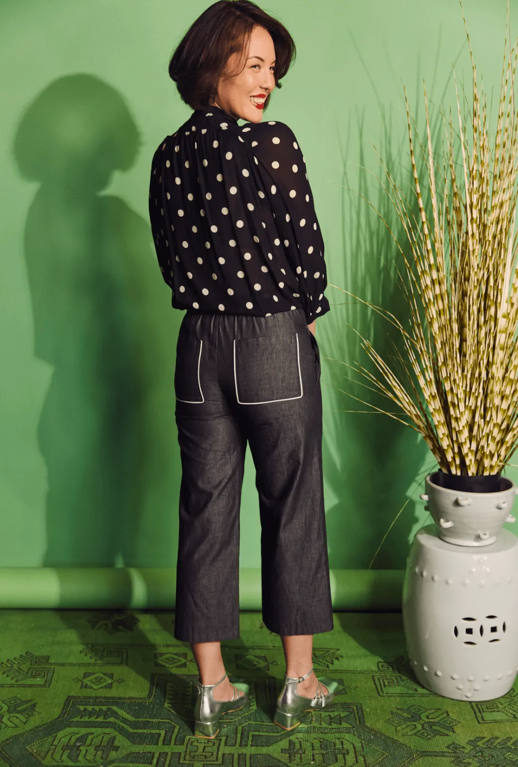 AthleisureReady Big Bow Blouse - Polkadots