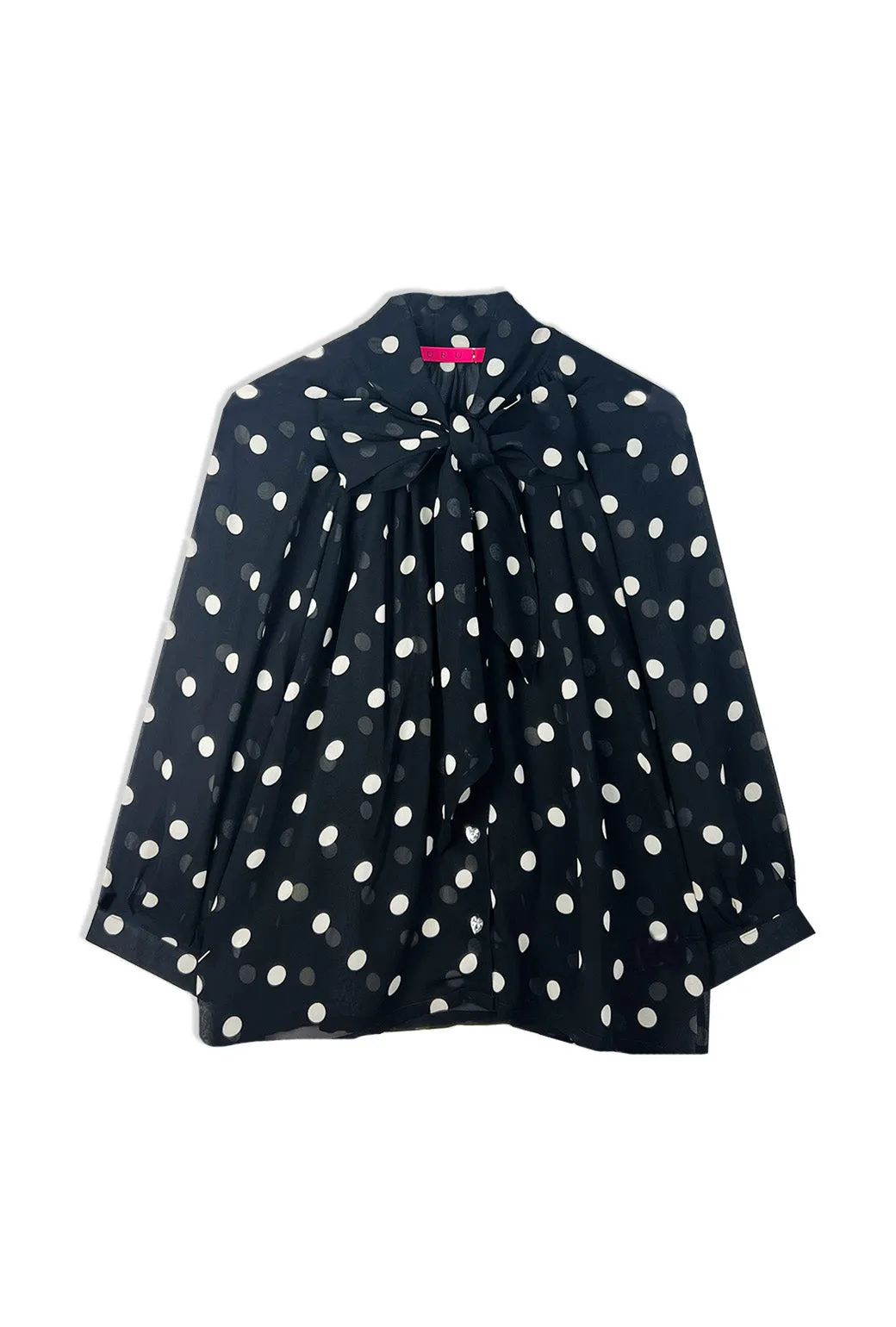 Big Bow Blouse - Polkadots Microfiber Technology UltravioletProtectionFabric
