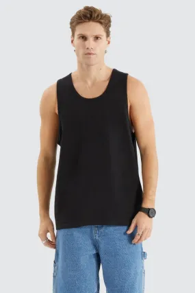 Asheville Relaxed Singlet Jet Black NonSlip Grip Tape Eco Conscious Packaging