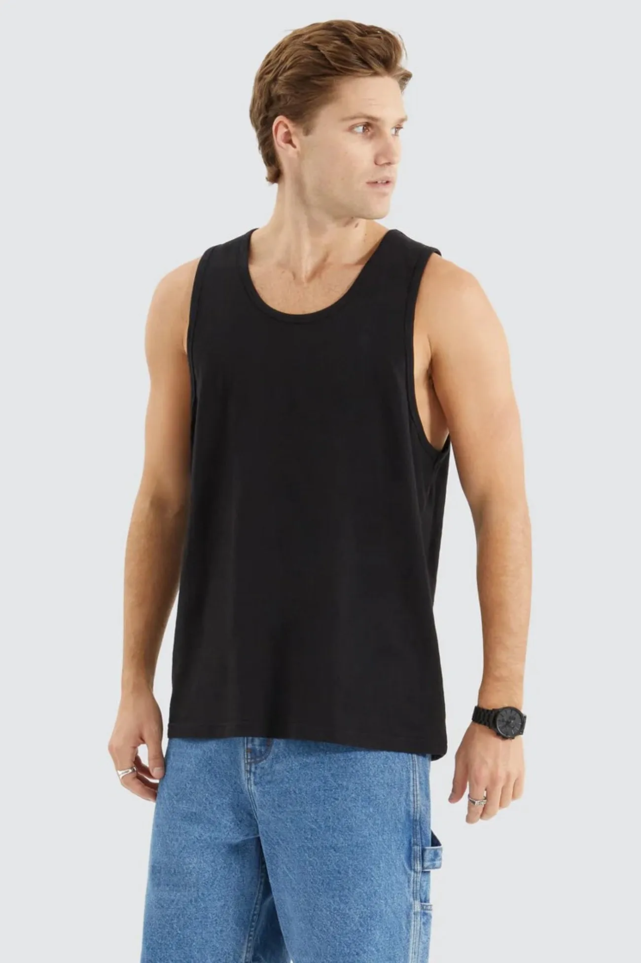 AntiPilling Technology Asheville Relaxed Singlet Jet Black