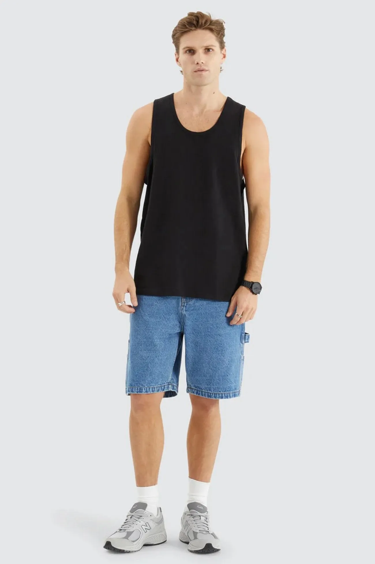 Asheville Relaxed Singlet Jet Black OdorResistant Technology MultiPanelDesign