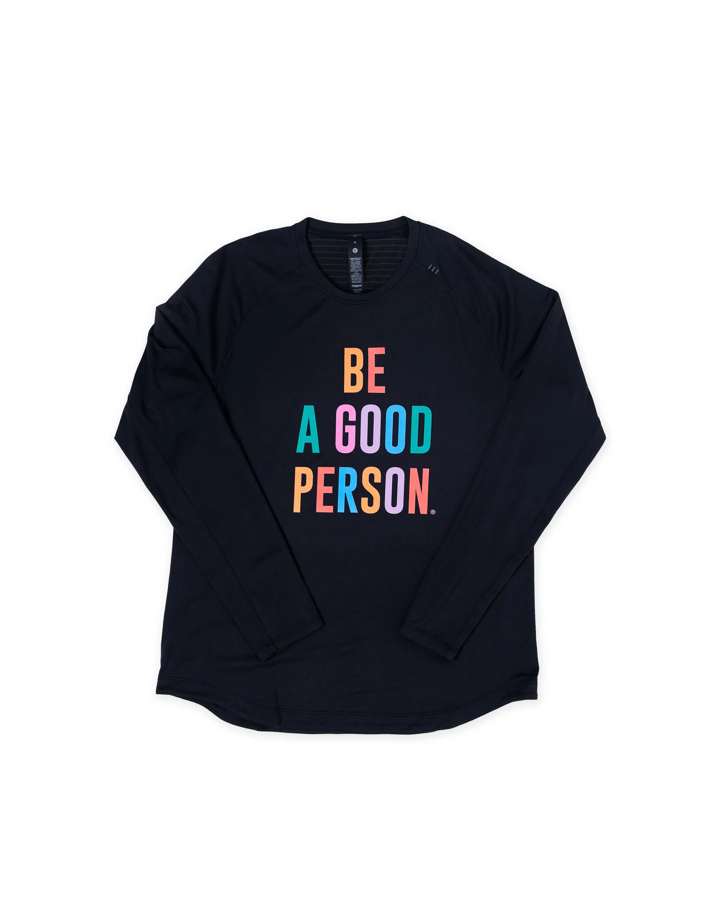 License to Train Long-Sleeve Shirt - Black - lululemon // BE A GOOD PERSON *Pre-Order* Biodegradable material Breathable Mesh Insert
