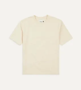 Antique White Cotton Crew Neck Hiking T-Shirt dry cleanable