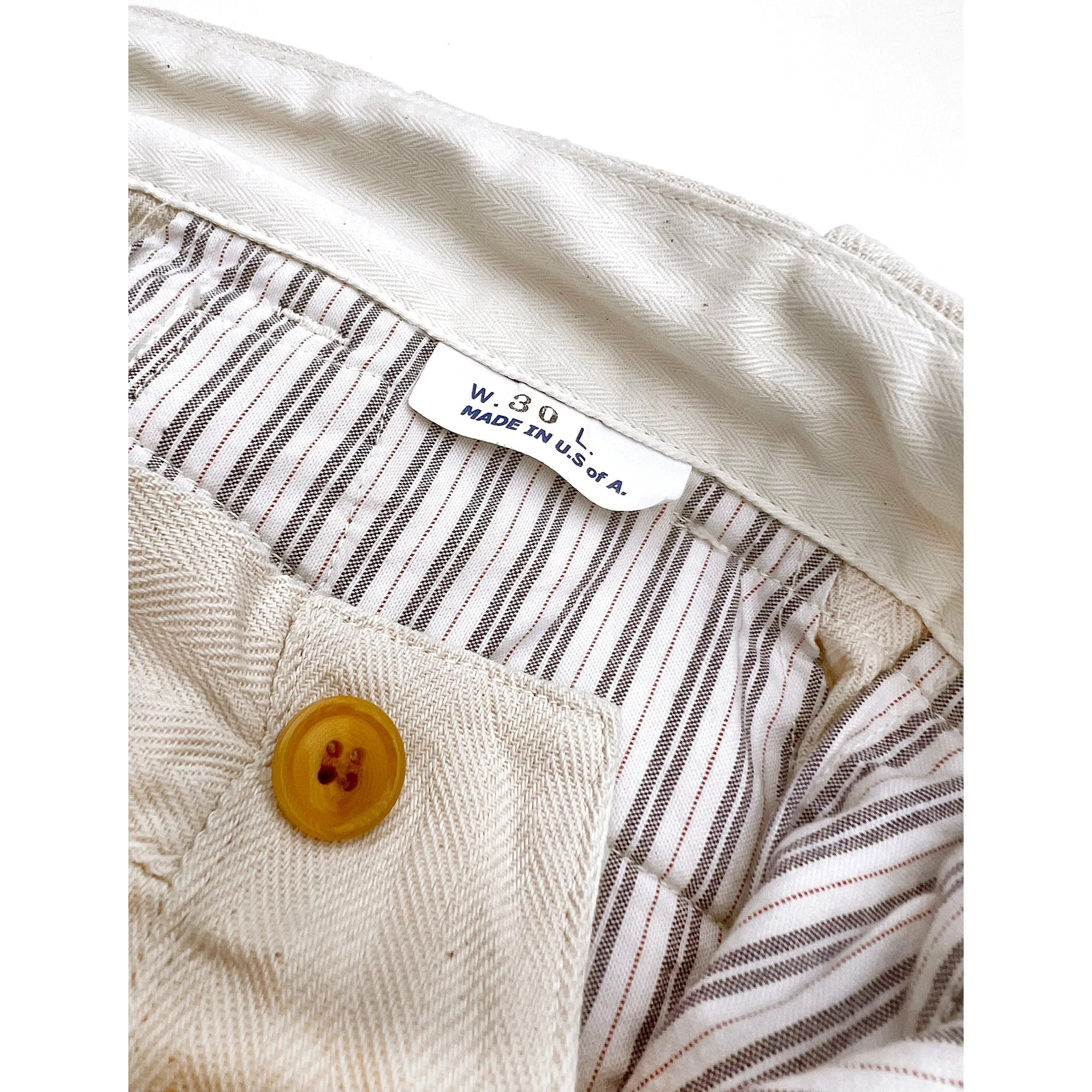Sportsman Chinos - Ivory HBT Perfect Shape