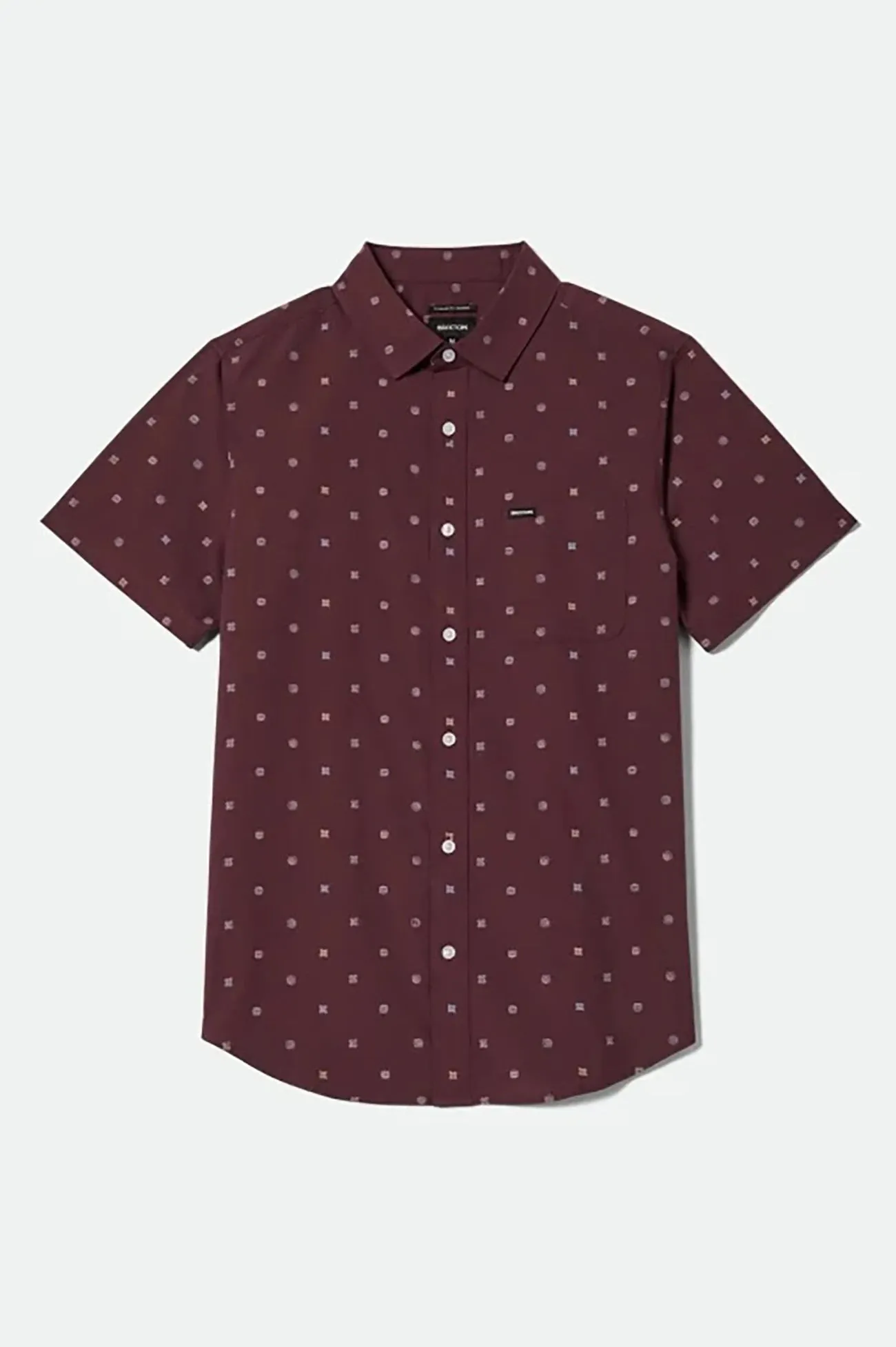 Charter Print Short Sleeve Woven Shirt Port Micro Geo MinimalistSilhouette