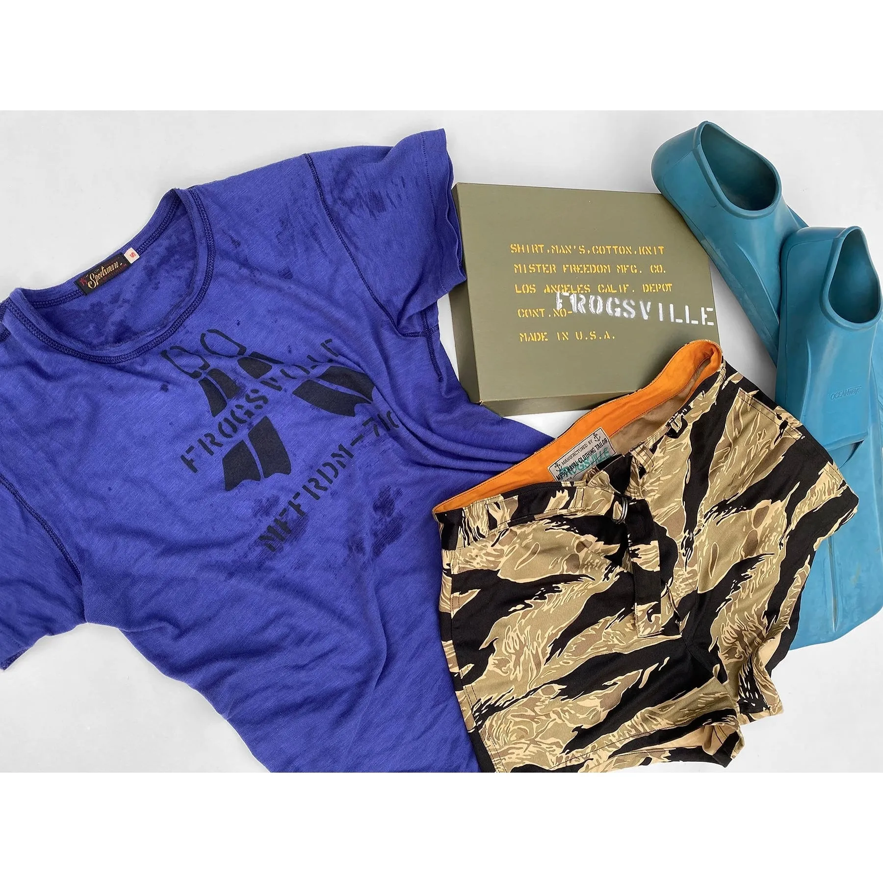 Shop Tee "DIVE" Blue SelfFabric Binding