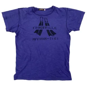 Garment Dyed Finish Shop Tee "DIVE" Blue