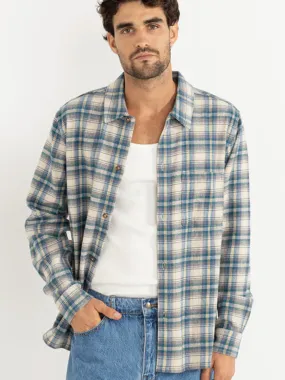 Reflective Safety Trim WideNeckOpening RHYTHM SUR LONG-SLEEVE FLANNEL - NATURAL
