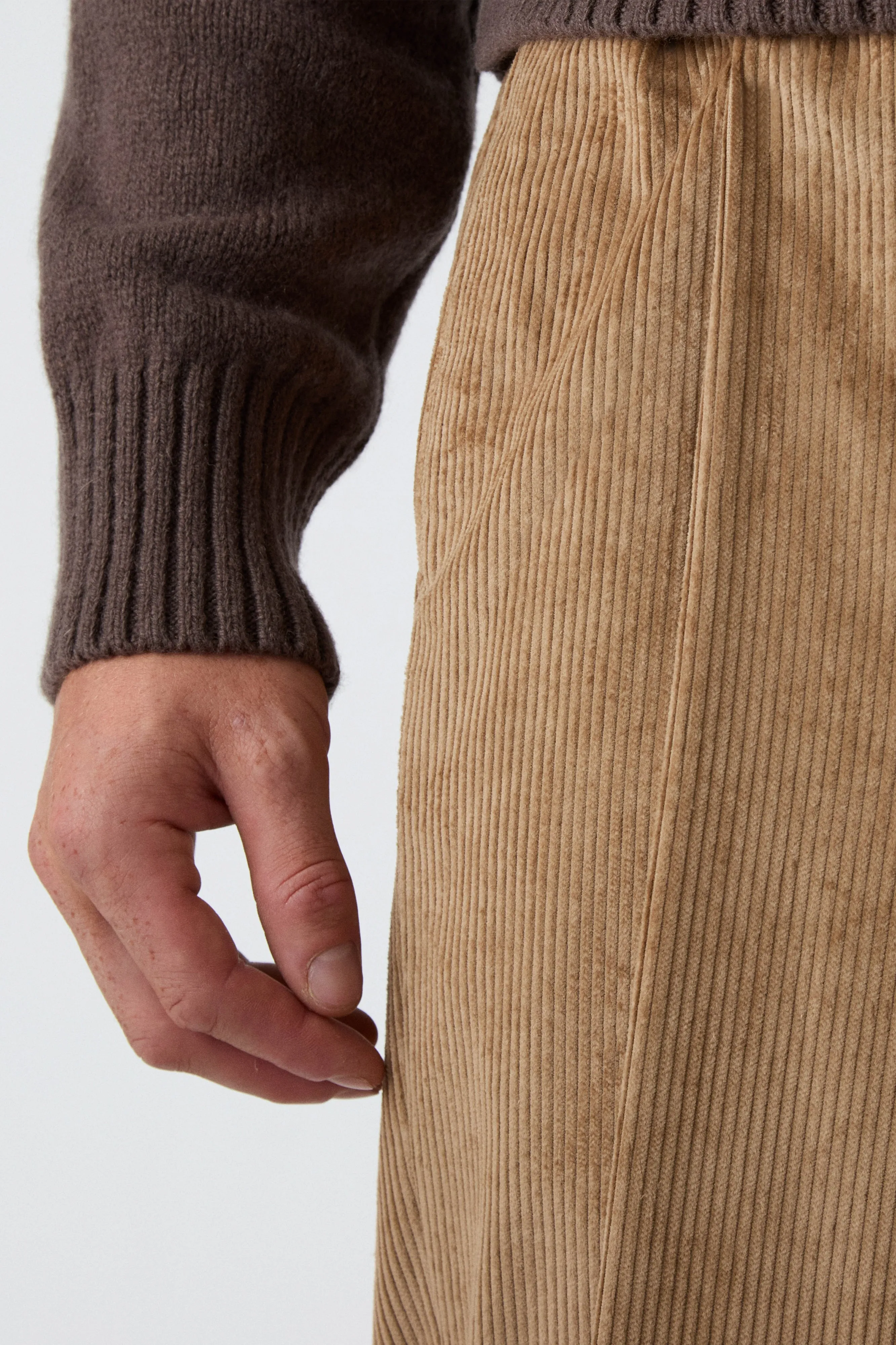 BreathableMeshLining Casual Comfort Antonello Corduroy Trousers - Fawn