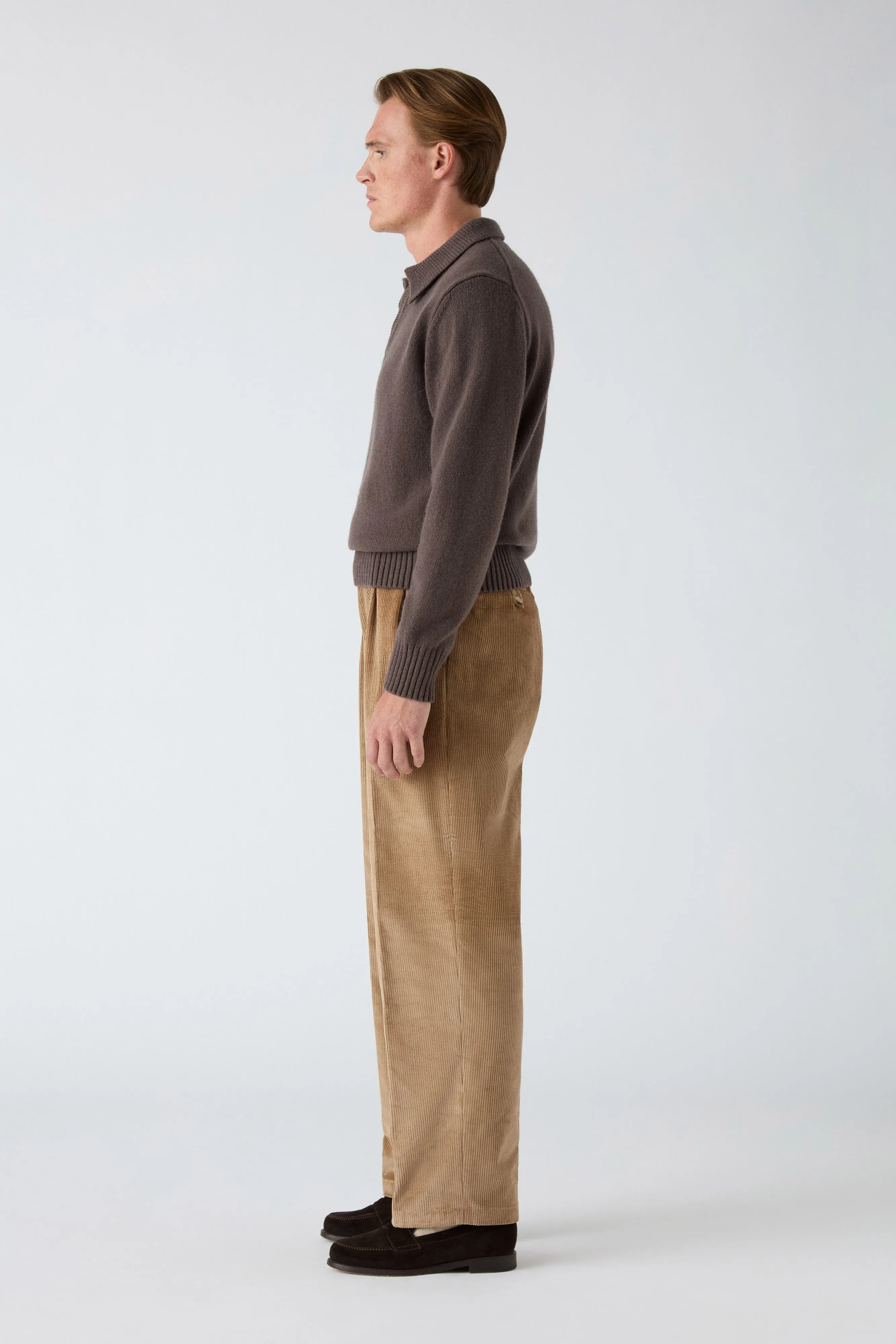Stretch Movement High Density Weave Antonello Corduroy Trousers - Fawn