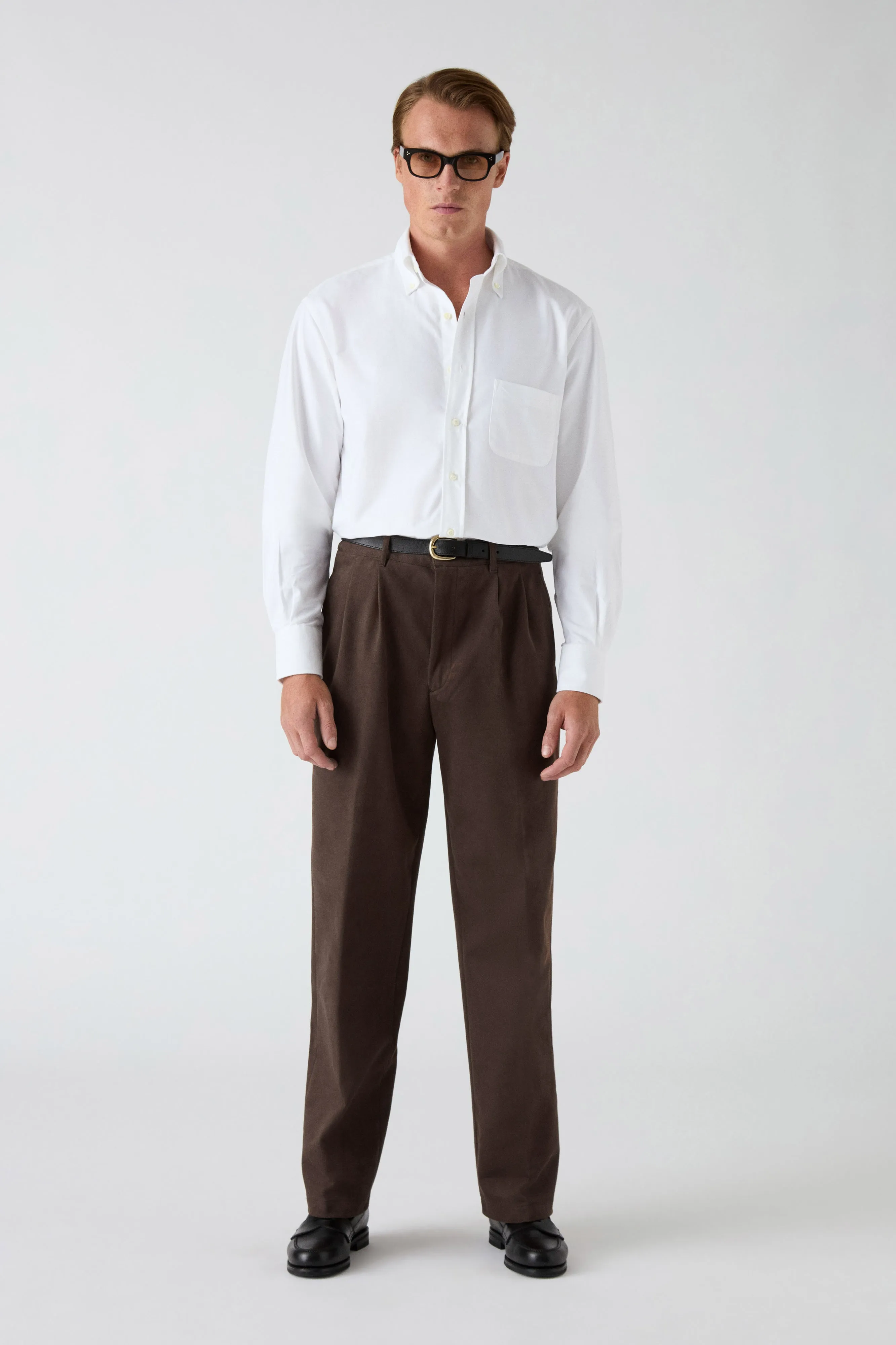 Antonello Cotton Trousers - Cocoa Quick Conversion Hem Anti Pilling Textile