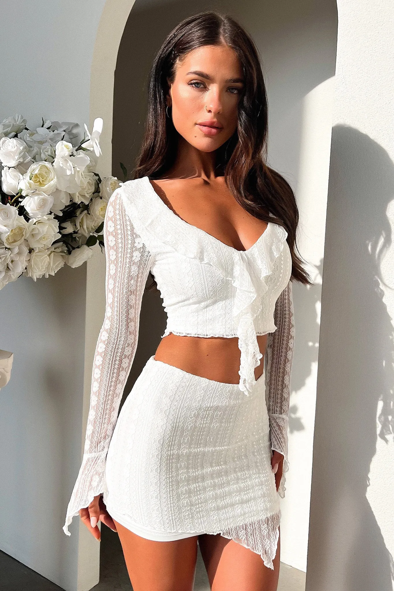 Aperol Skirt - White Elegant Look Ethically Made