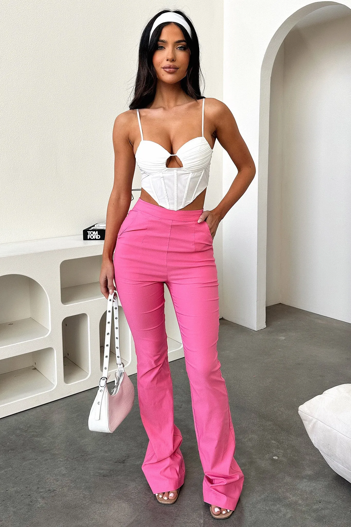 Flexible Leg Essential Look Arabell Pants - Pink