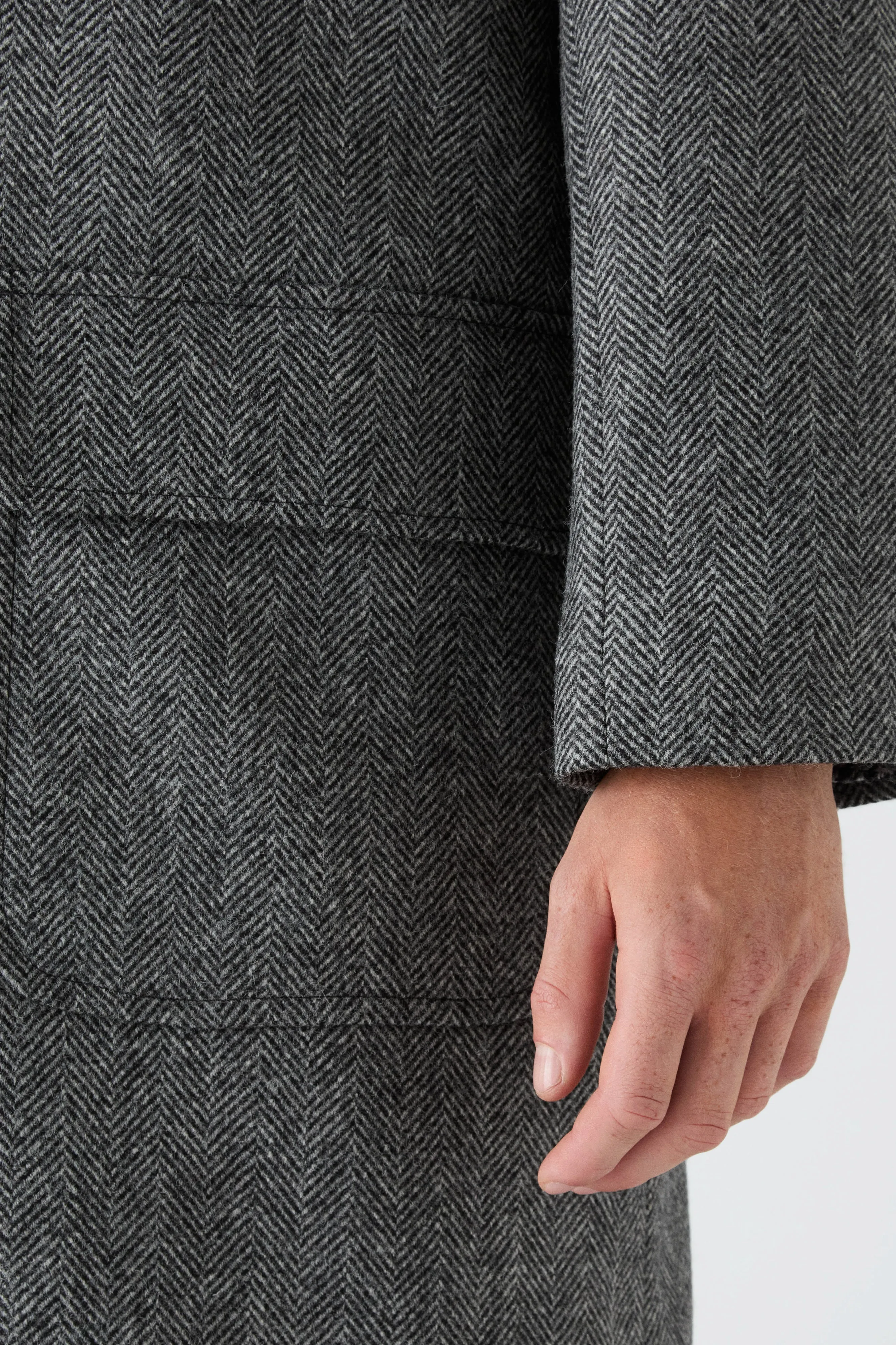 WaterRepellentFabric Rugged Comfort Nelson Tweed Raglan Coat - Grey