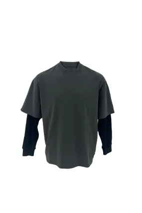 Arts & Industrial Layer Box Fit Oversize Long Sleeve Tee Merch Black FrictionReducing DoubleStitching