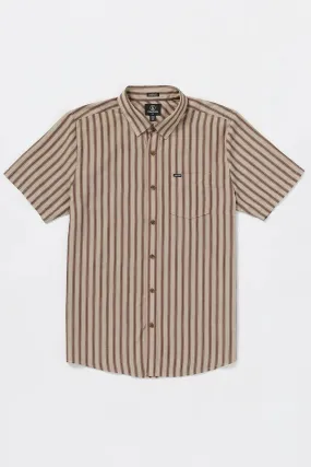 Arvostripe Woven Short Sleeve Shirt Light Khaki ReflectiveTrim