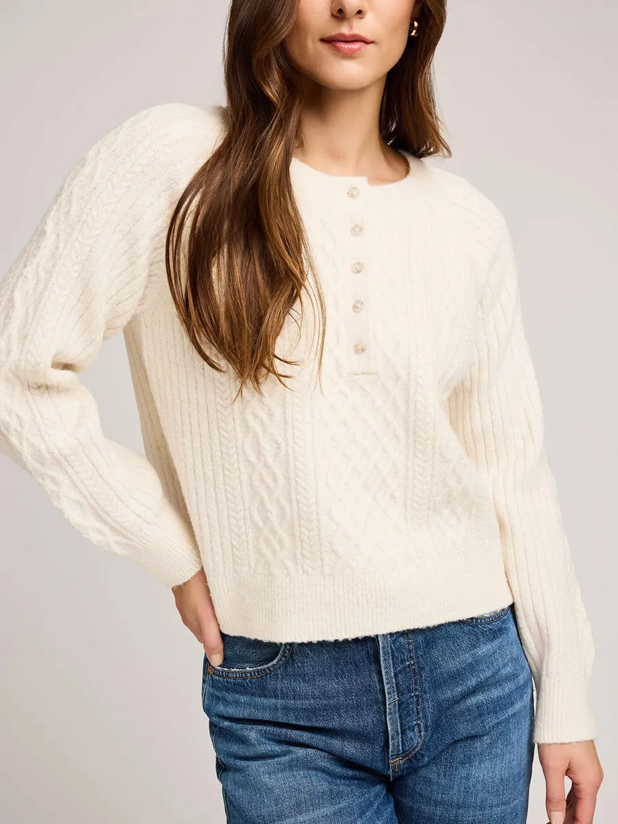 Brushed Microfiber Surface ASPEN SWEATER - CREAM